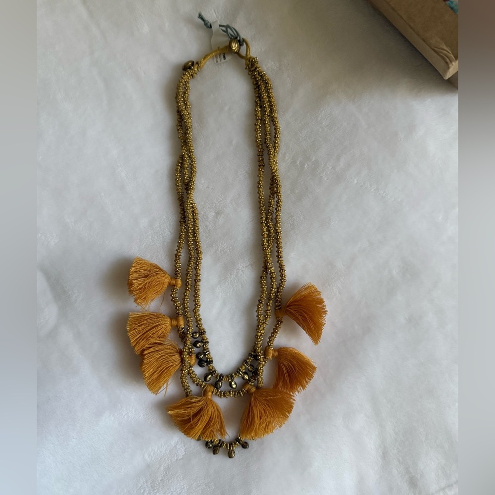 Johnny Was 3 Strand Tassel Beaded Necklace, NWT